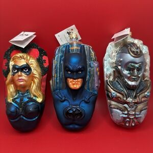 Vintage 1997 Radko DC Comics Batman‎ Set Christmas Ornaments w/ Orignal Box